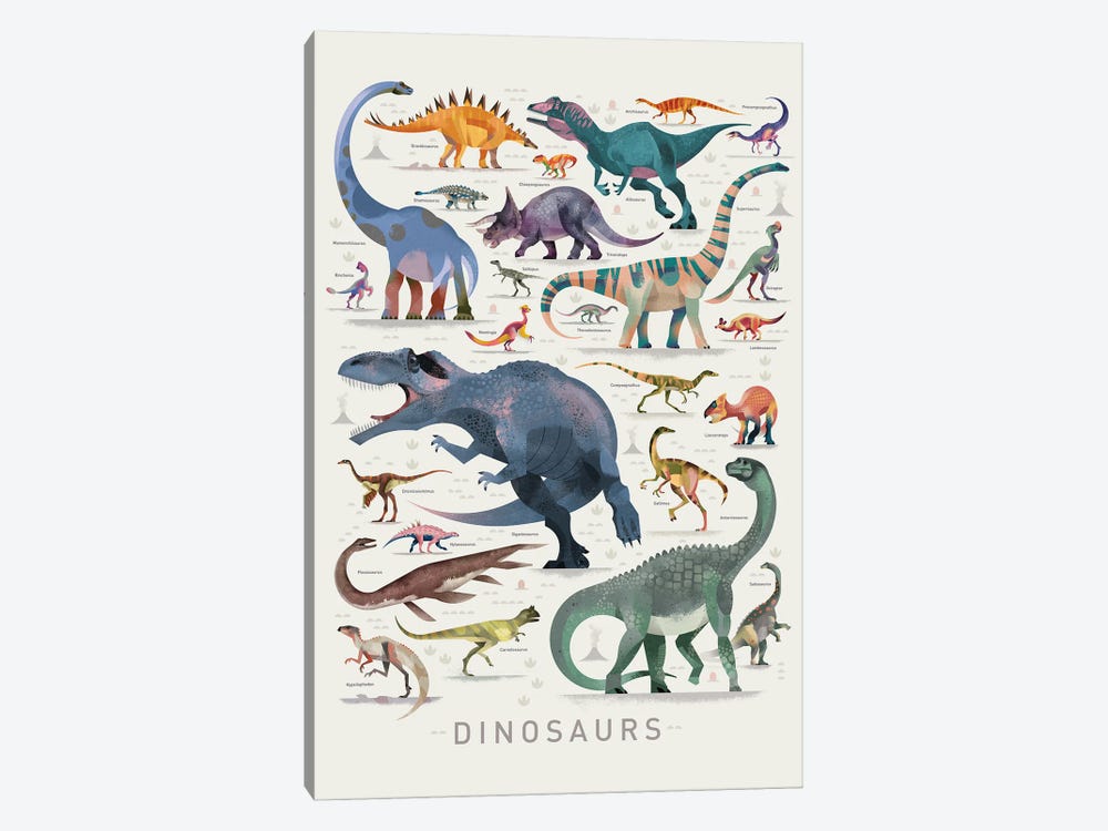 Dinosaurs II by Dieter Braun 1-piece Canvas Print