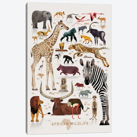 African Wildlife Canvas Print #DBR43} by Dieter Braun Canvas Art
