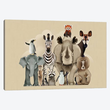 Hello Animals Canvas Print #DBR48} by Dieter Braun Canvas Wall Art