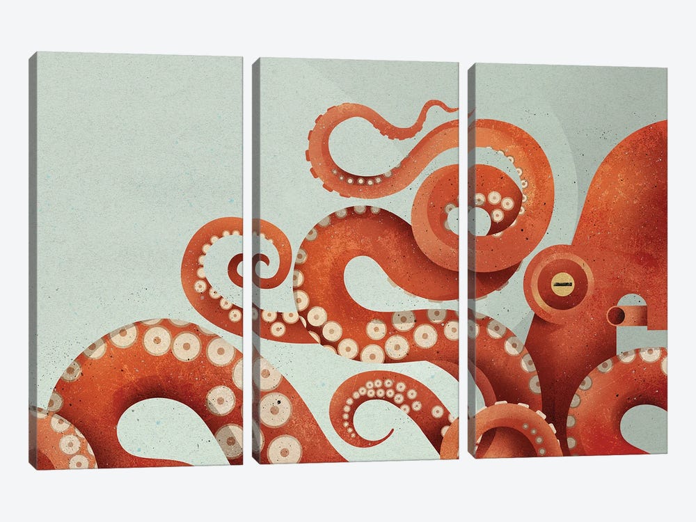Octopus by Dieter Braun 3-piece Canvas Art