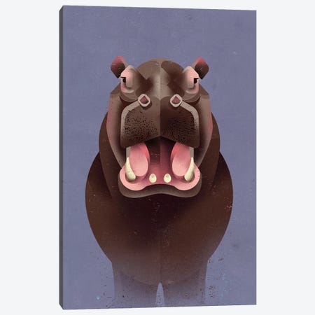 Hippo Canvas Print #DBR8} by Dieter Braun Canvas Art Print