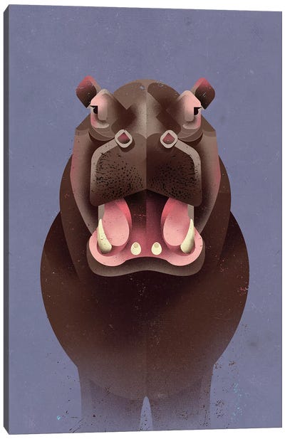 Hippo Canvas Art Print - Dieter Braun