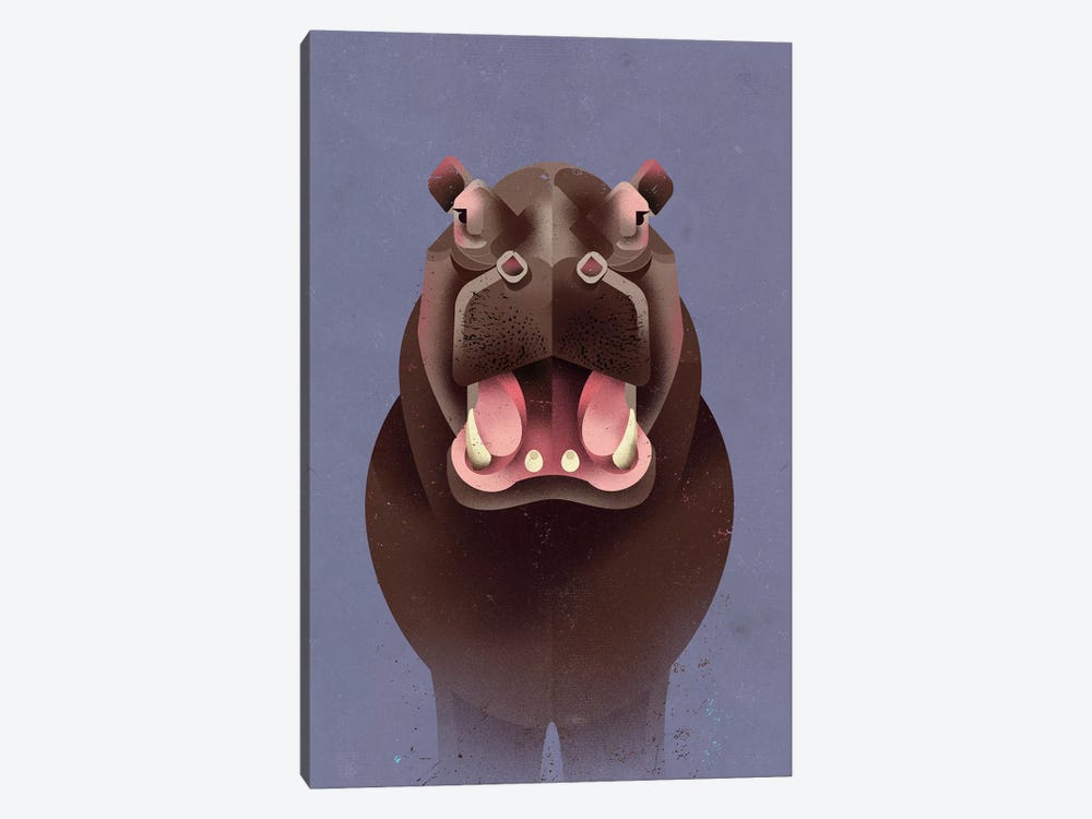 Hippo 1-piece Canvas Art