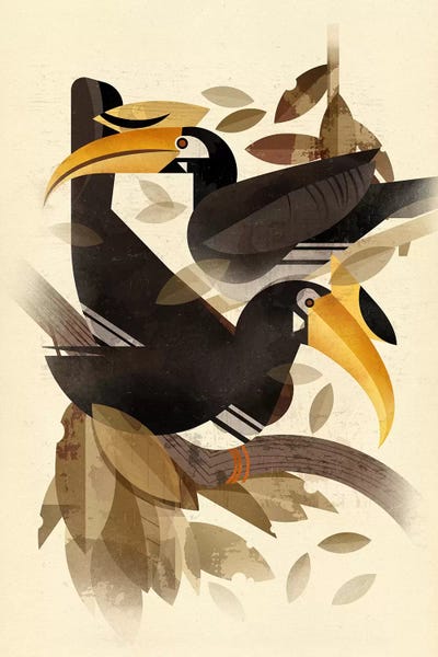Mid-Century Modern Animals: Hornbills by Dieter Braun
