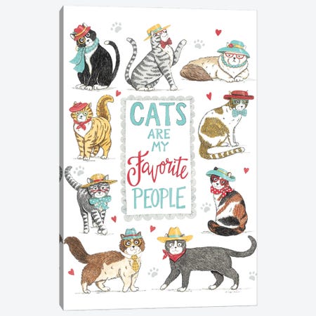 Cats Are My Favorite People Canvas Print #DBS104} by Deb Strain Canvas Art