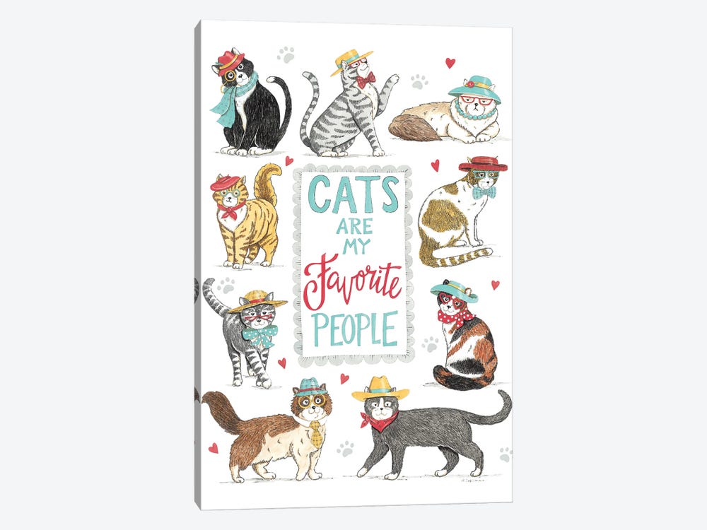 Cats Are My Favorite People by Deb Strain 1-piece Canvas Art