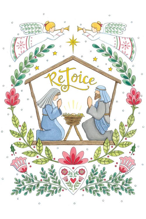 Rejoice Nativity by Deb Strain wall art