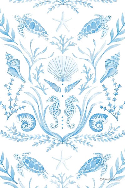 Nautiluses: Mirrored Seaside Pattern by Deb Strain
