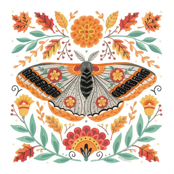 Deb Strain: Autumn Folk Friends - Moth by Deb Strain
