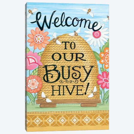 Busy Hive Canvas Print #DBS40} by Deb Strain Canvas Art Print