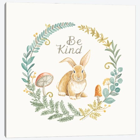 Be Kind Rabbit Canvas Print #DBS52} by Deb Strain Canvas Art