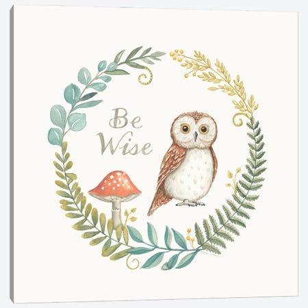 Be Wise Owl Canvas Print #DBS53} by Deb Strain Canvas Wall Art