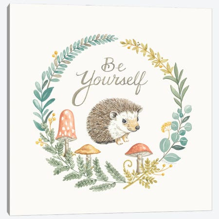 Be Yourself Hedgehog Canvas Print #DBS54} by Deb Strain Canvas Art Print