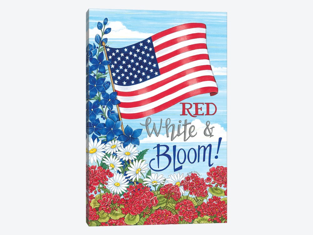 Red, White & Bloom! by Deb Strain 1-piece Canvas Art Print