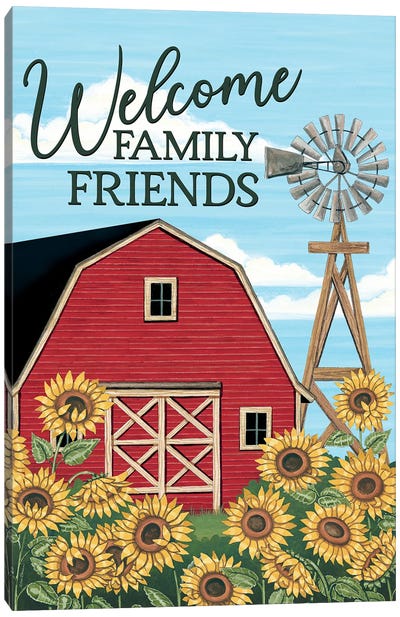 Welcome Family & Friends Barn Canvas Art Print
