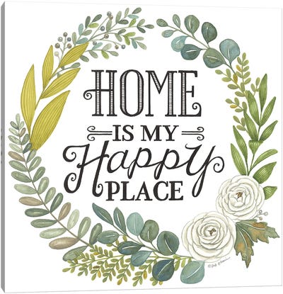 Home Is My Happy Place Canvas Art Print