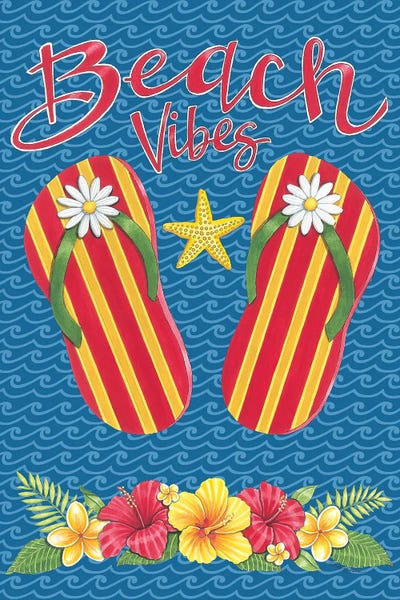 Beach Vibes by Deb Strain framed canvas print