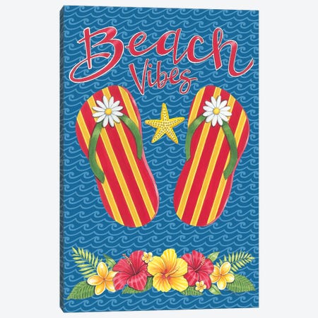 Beach Vibes Canvas Print #DBS92} by Deb Strain Canvas Artwork