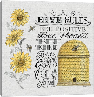 Hive Rules Canvas Art Print - Kindness Art