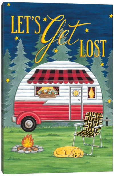 Let's Get Lost Canvas Art Print - Camping Art