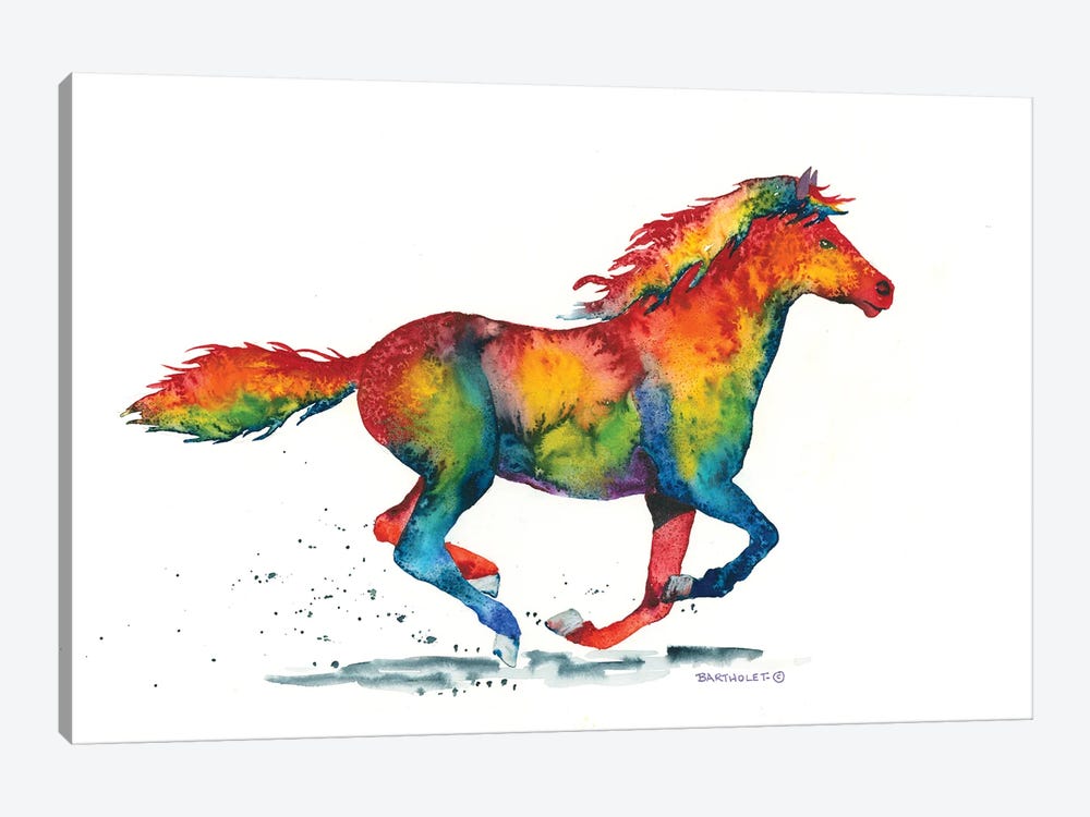 Rainbow Stallion by Dave Bartholet 1-piece Canvas Art Print