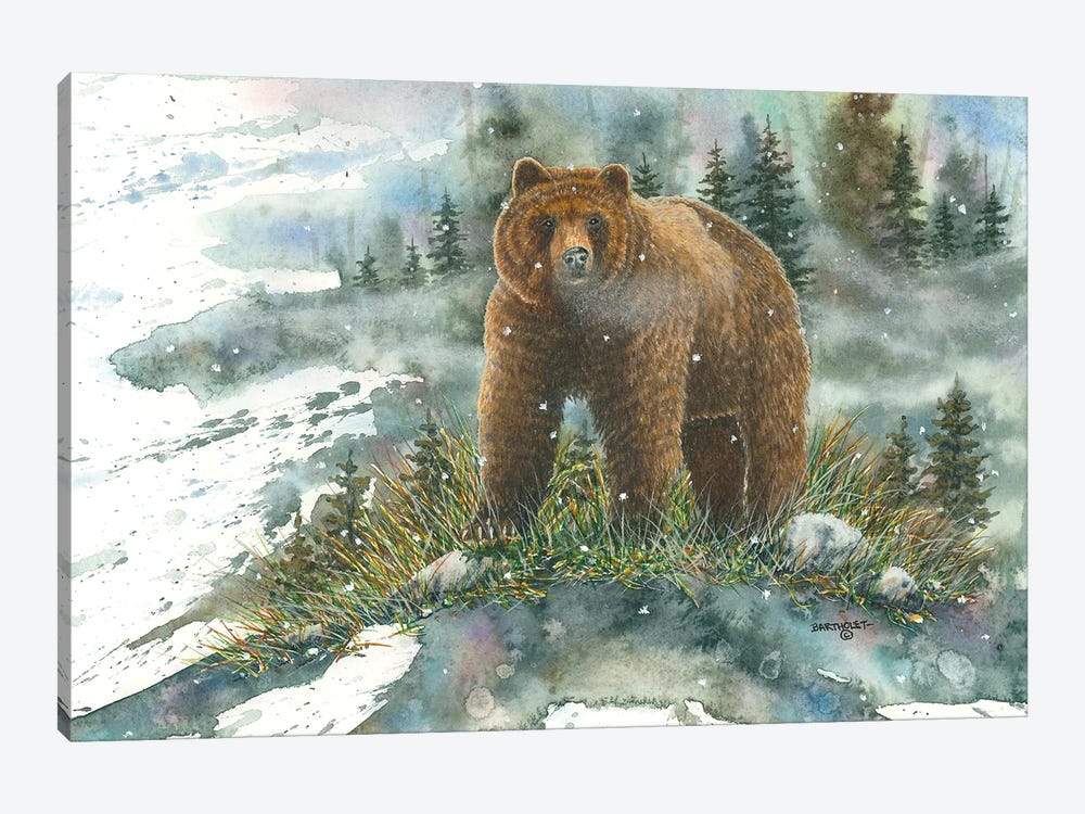 A Tight Spot Grizzly by Dave Bartholet 1-piece Canvas Wall Art