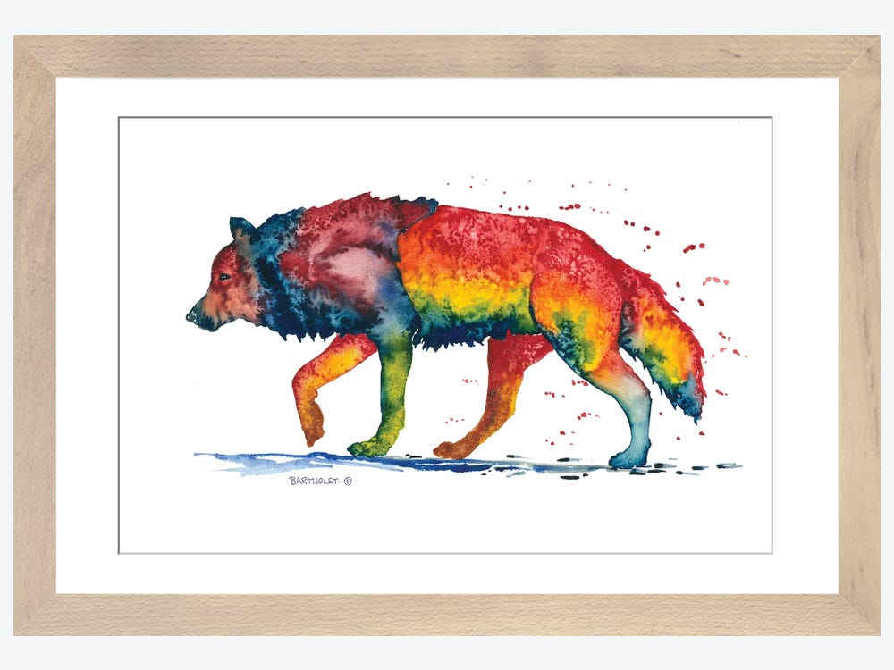 rainbow wolves with wings