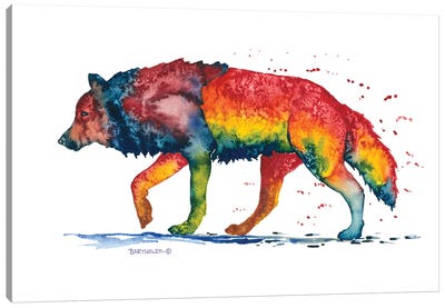 Rainbow Wolf Canvas Art Print - Wolf Art