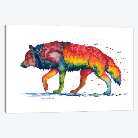 Rainbow Wolf Canvas Print #DBT12} by Dave Bartholet Canvas Print