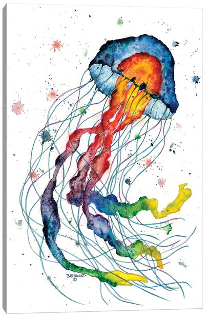 Rainbow Jelly Fish Canvas Art Print - Dave Bartholet