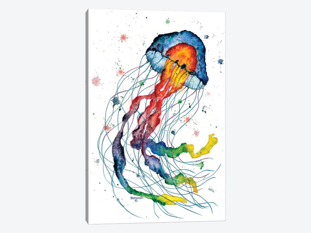 Rainbow Jelly Fish by Dave Bartholet 1-piece Canvas Print
