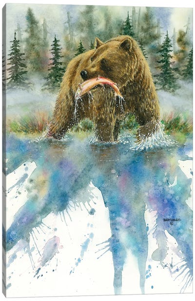 Splash Dance Canvas Art Print - Bear Art