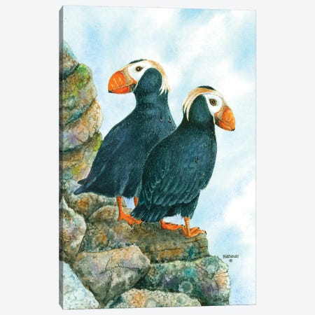 Tufted Puffins Canvas Print #DBT151} by Dave Bartholet Canvas Print