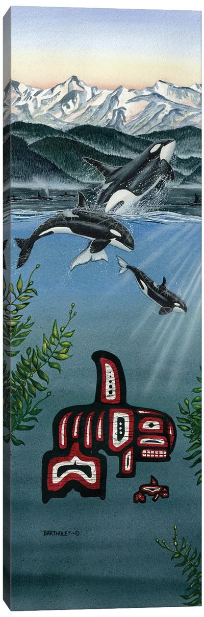 Orca Passage Canvas Art Print - Orca Whale Art