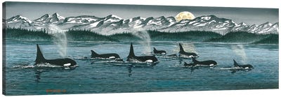 Lunar Procession Canvas Art Print - Whale Art