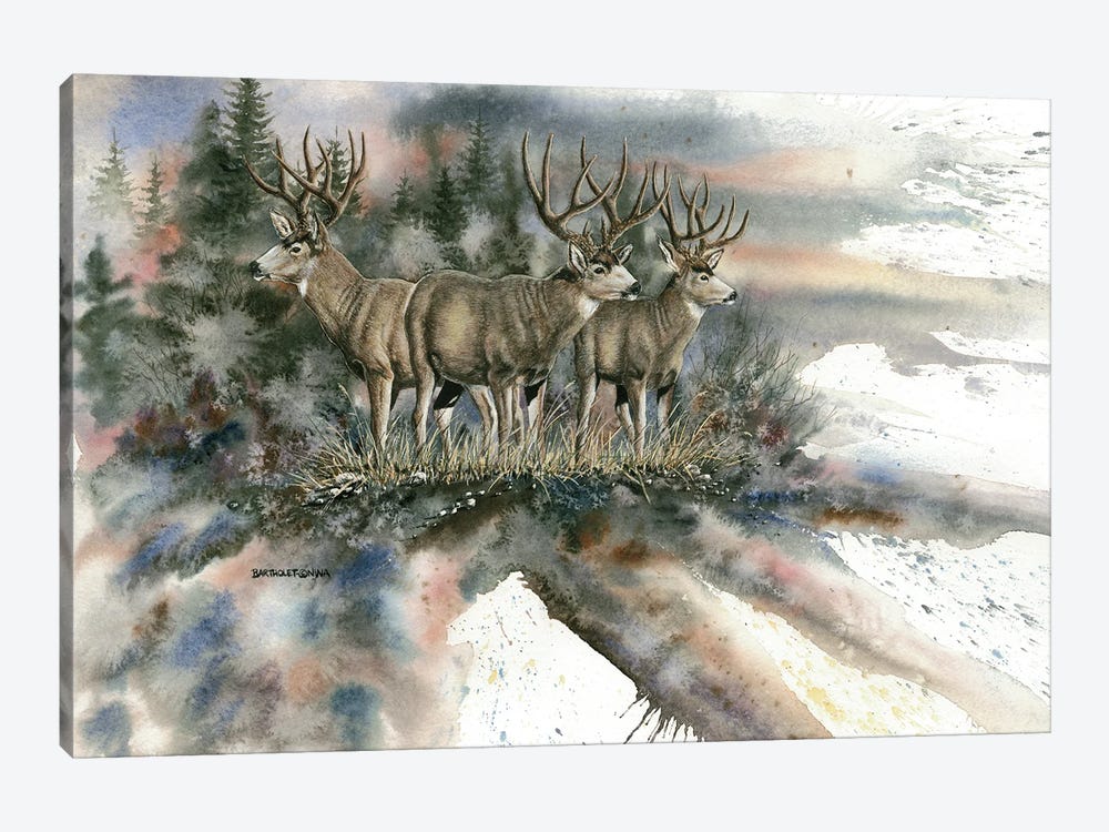 Battle Mountain Bucks by Dave Bartholet 1-piece Canvas Wall Art