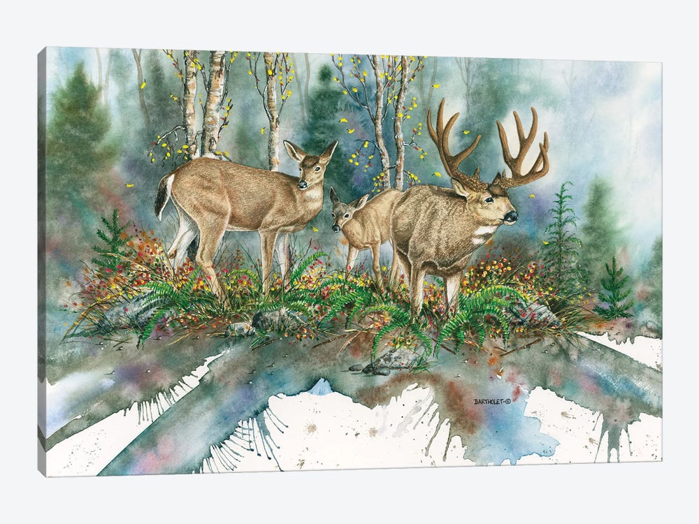 Blacktails by Dave Bartholet 1-piece Canvas Art