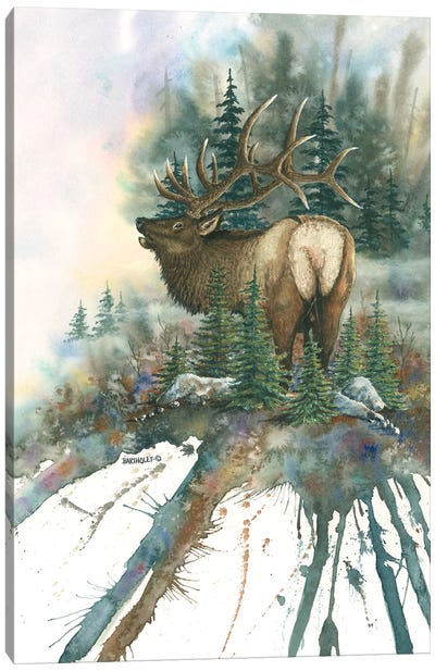 Christmas Tree Bull Canvas Art Print - Dave Bartholet
