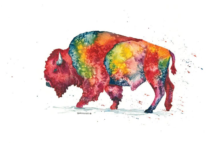 Rainbow Bison by Dave Bartholet wall art