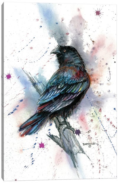 Stylized Raven Canvas Art Print - Dave Bartholet