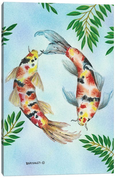 The Dance Canvas Art Print - Koi Fish Art