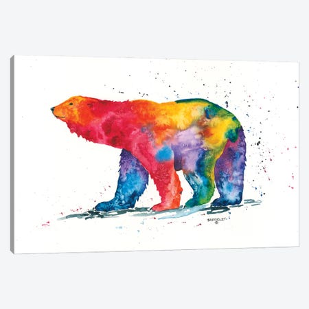 Rainbow Polar Bear Canvas Print #DBT9} by Dave Bartholet Art Print