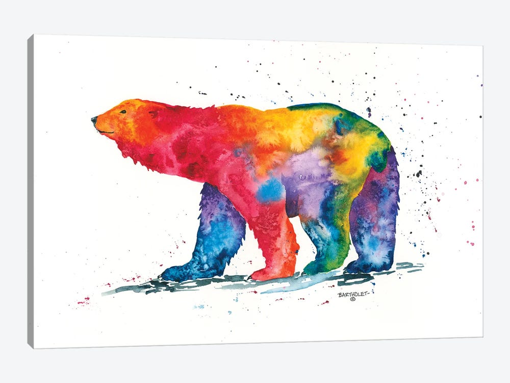 Rainbow Polar Bear by Dave Bartholet 1-piece Art Print