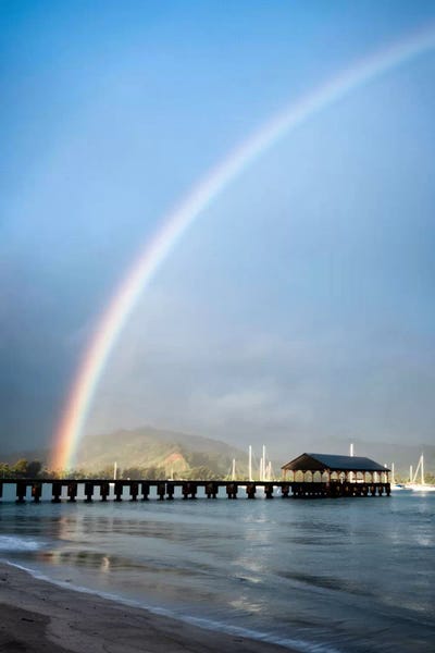Rainbows: Rainbows At Hanalei II by Daniel Burt