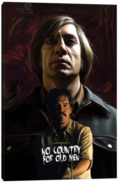 No Country For Old Men Canvas Art Print - Javier Bardem