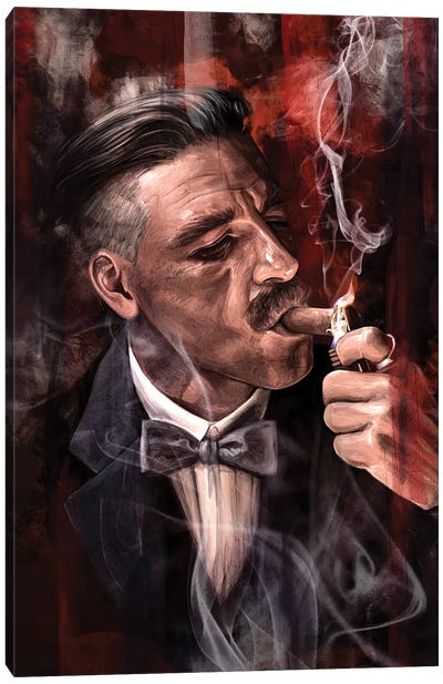 Arthur Shelby, Peaky Blinders Canvas Art Print - Smoking Art