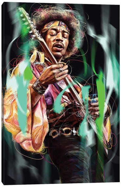 Jimi Hendrix Canvas Art Print - Rock-n-Roll Art