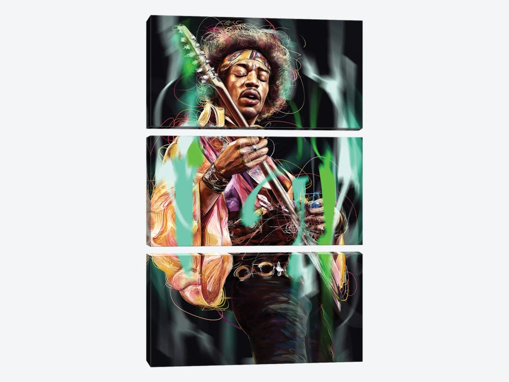 Jimi Hendrix by Dmitry Belov 3-piece Canvas Print