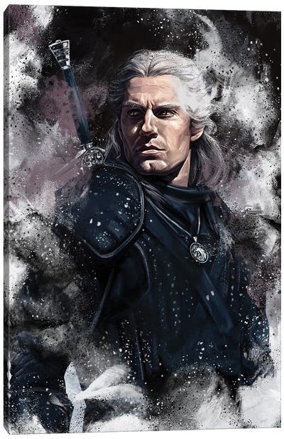 Geralt of Rivia Wall Art, The Witcher Handmade Oil Painting, The
