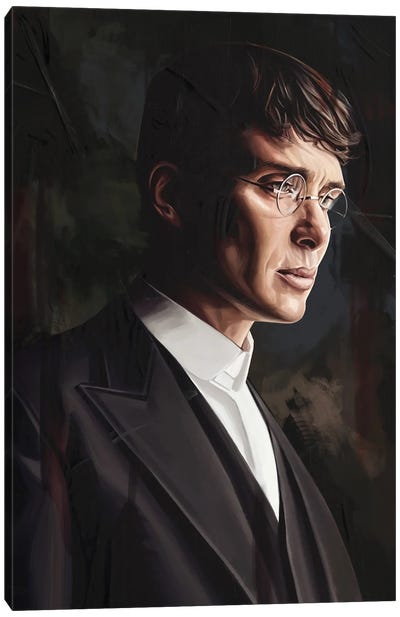 Tommy Shelby - Peaky Blinders Canvas Art Print - Crime Drama TV Show Art